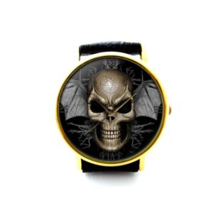 Ghost Skull Leather Watch. Ghost Skull Ladies Watch. Unisex Watch. Ghost Skull Jewellery