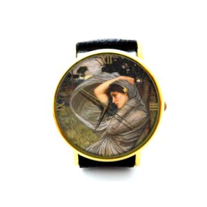 Gypsy Wind Art Leather Watch. Gypsy Ladies Watch. Unisex Watch. Waterhouse Art Jewelry. Gypsy Jewelry. Vintage Style Jewelry