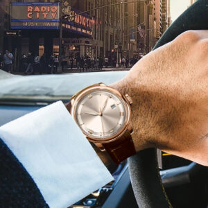 Men's Luxury Casual Auto Calender Mechanical Sapphire Leather Watch