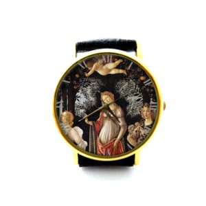 Sandro Botticelli Primavera Leather Watch. Botticelli Art Watch. Romantic Gift Jewelry. Lovers Gift
