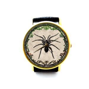 Vintage Gothic Spider Leather Watch. Spider Watch. Gift Ideas. Birthday Gift. Spider Jewelry