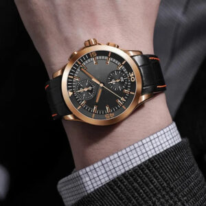 Men's Fashion Hollow Pilot Chronograph Automatic Movement Mechanical Watch